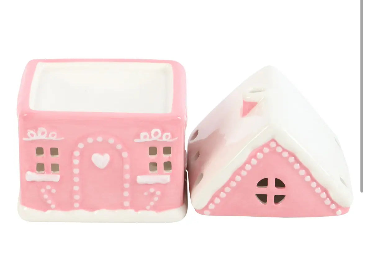 Gingerbread House Wax Burner ( Pink )