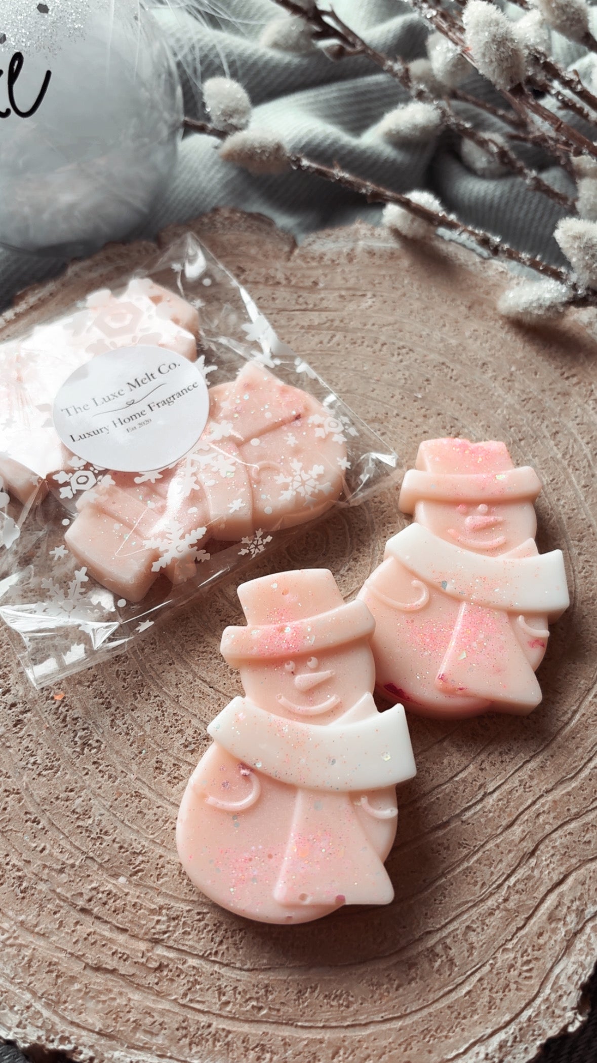 Winter Rose & Pink Pepper Wax Melt Snowmen