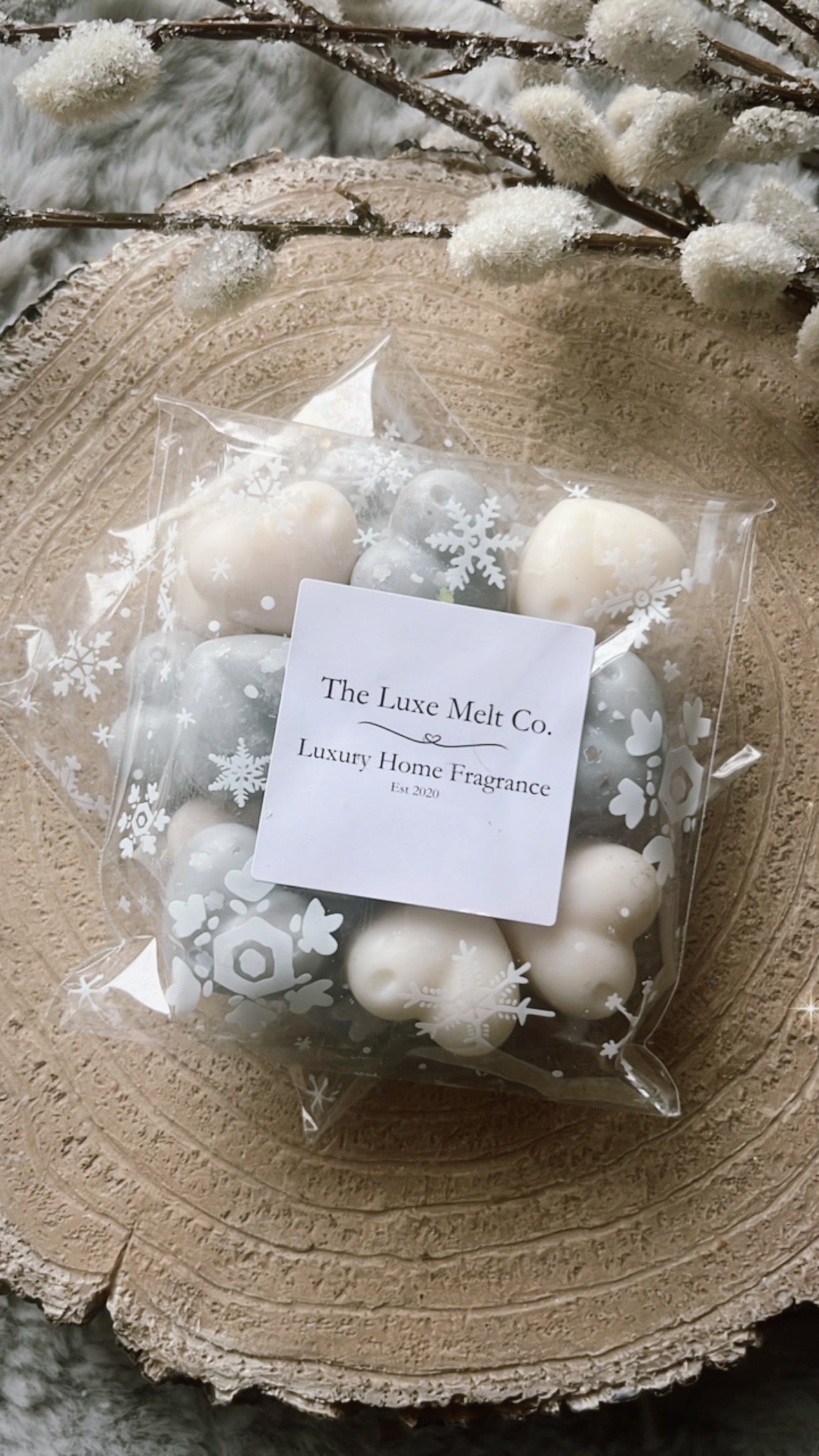 White Winter Wax Melt Hearts