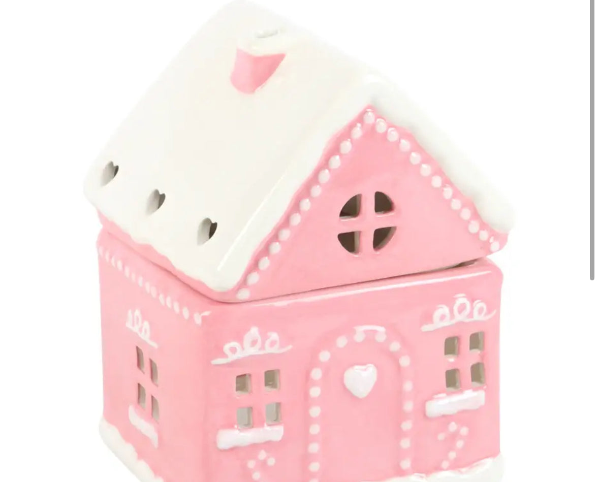 Gingerbread House Wax Burner ( Pink )