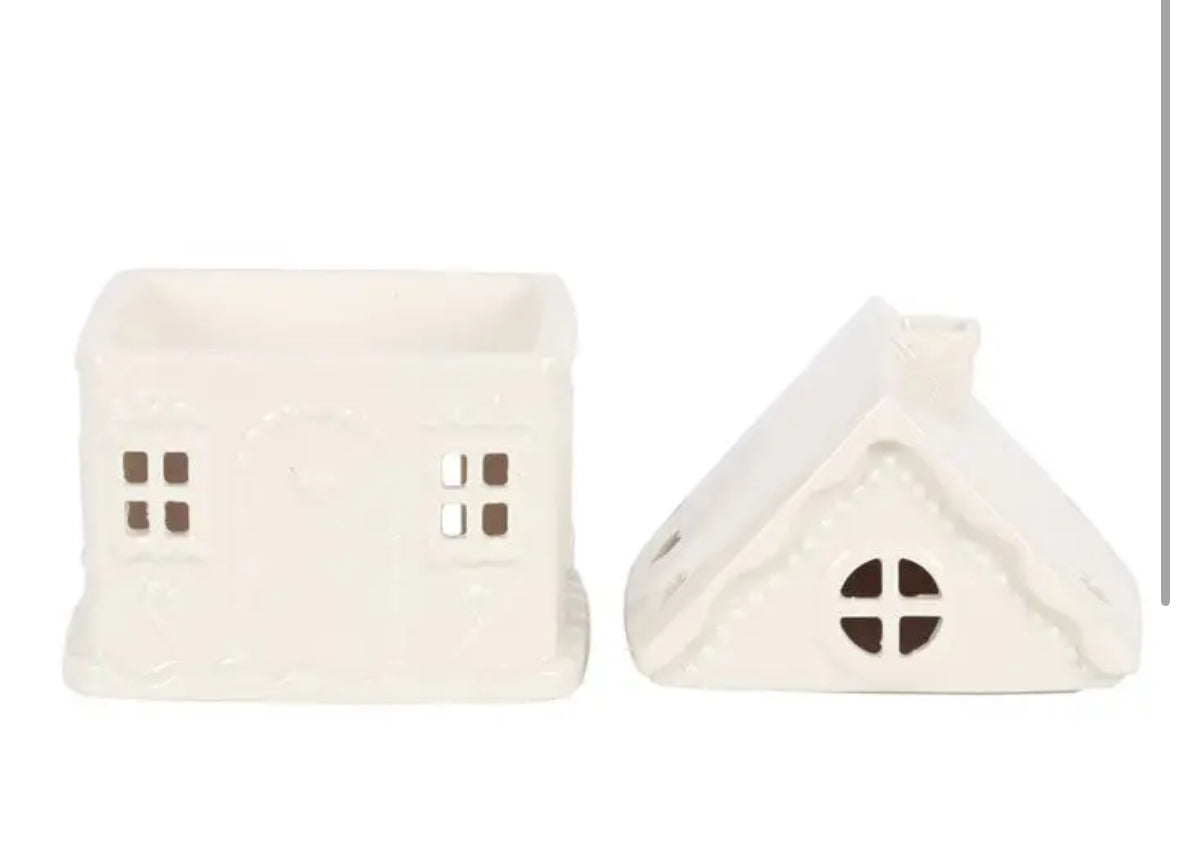 Gingerbread House Wax Burner ( White )