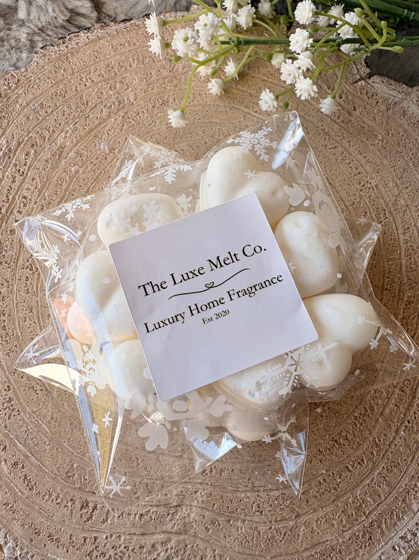 Cotton Fluff Wax Hearts