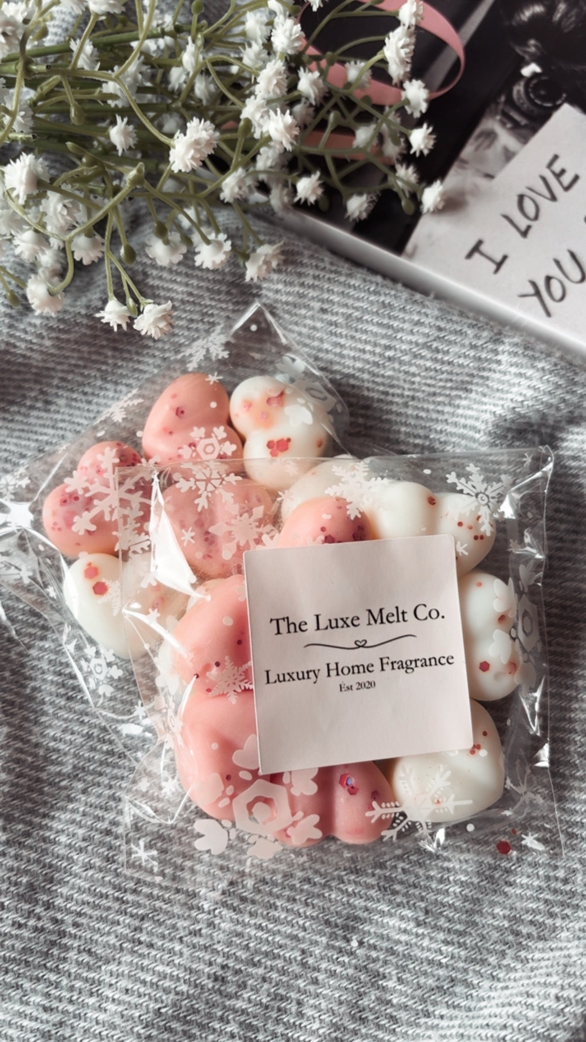 Peony & Blush Suede Wax Hearts