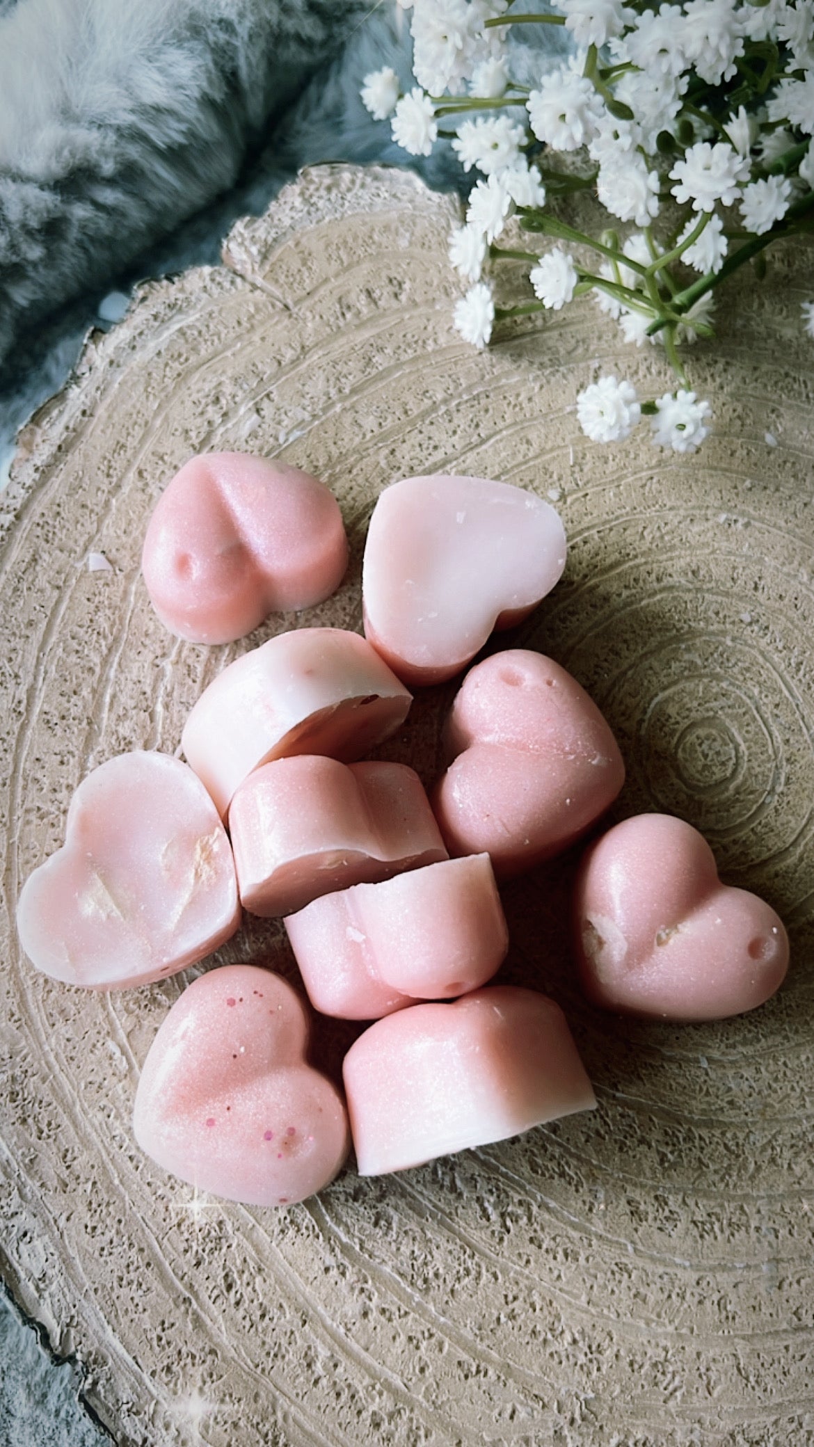 Pink Tulips & White Jasmine Wax Melt Hearts