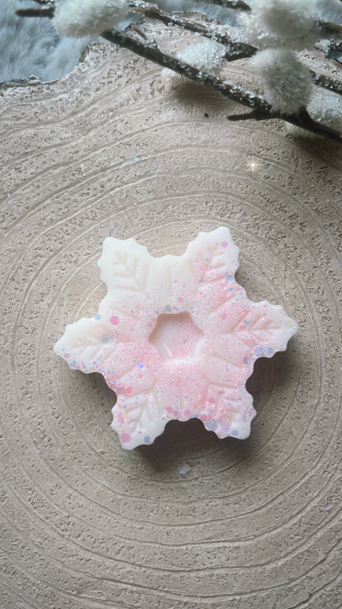 Winter Blossoms & Vanilla Cream Wax Melt Snowflake