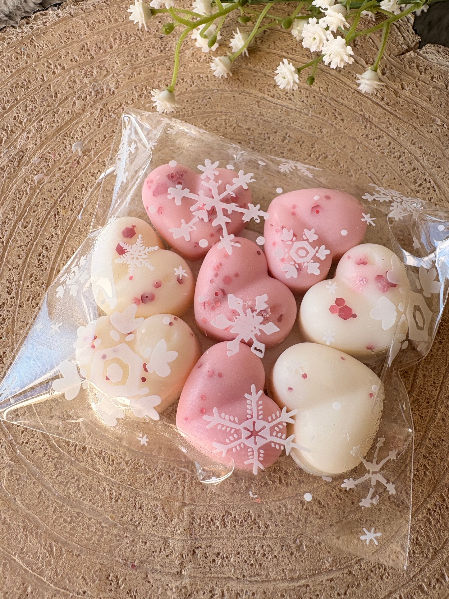 Peony & Blush Suede Wax Hearts