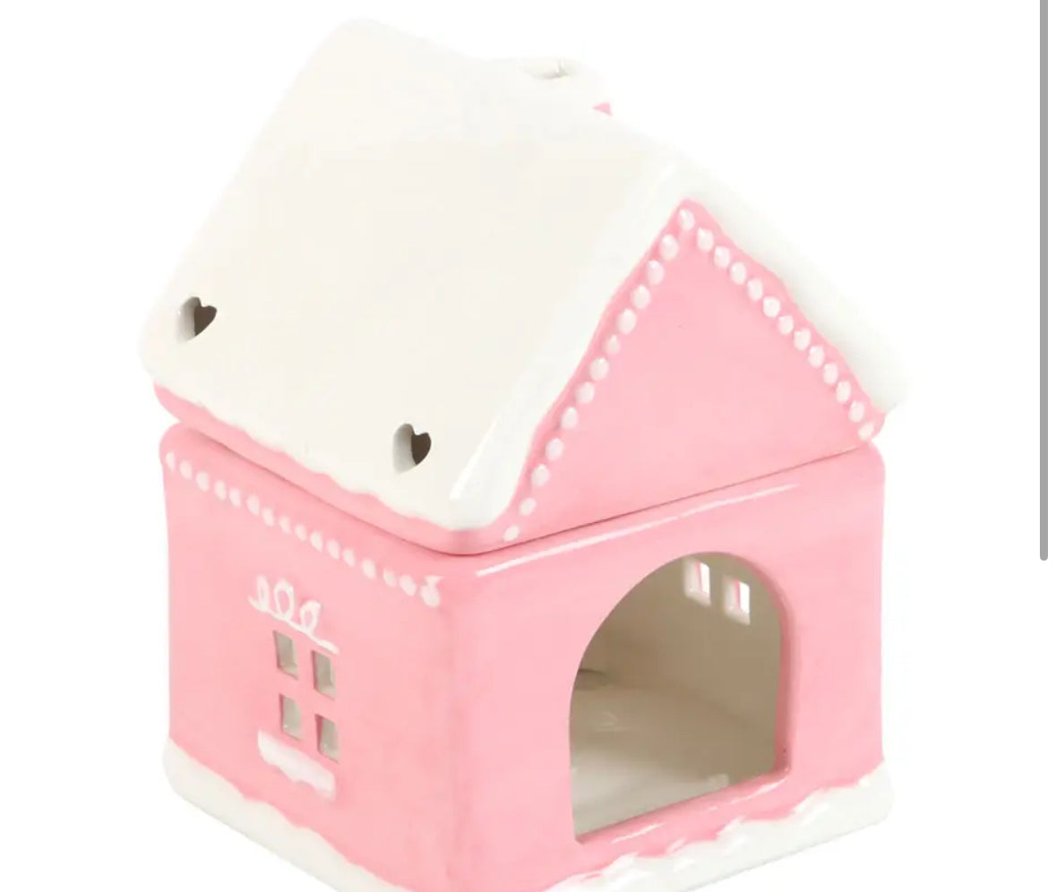 Gingerbread House Wax Burner ( Pink )