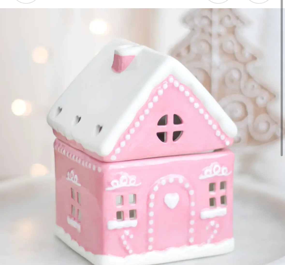 Gingerbread House Wax Burner ( Pink )